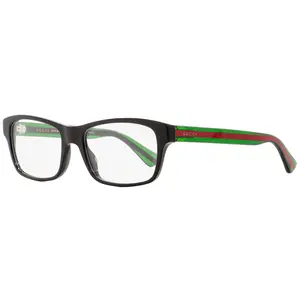 Gucci Rectangular Eyeglasses GG0006O 006 Black/Green/Red 55mm 0006