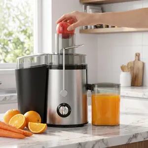 High-Speed Centrifugal Juicer – Maximum Juice, Dry Pulp, Fits Whole Fruits Multi-Function Cold Press with Reverse