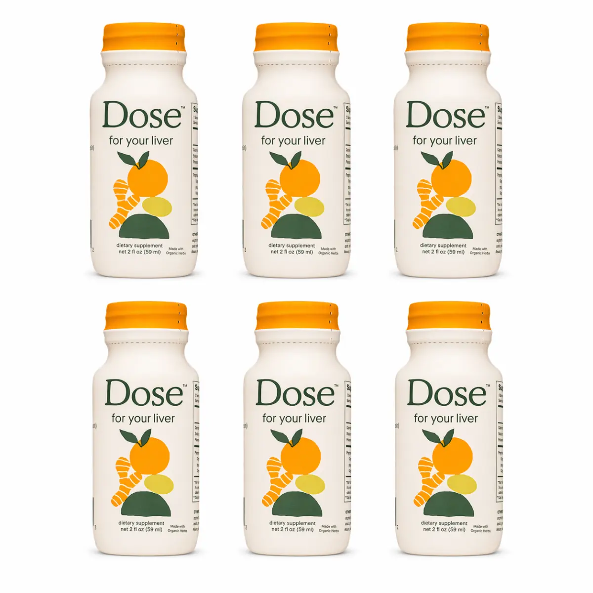DOSE Liver Detox Wellness Shot, 2 fl oz Vegan Herbal Liquid Supplement with Milk Thistle, Turmeric, Ginger, Dandelion – Liver Health, Gut Digestion Support, Bloating Relief, Gluten-Free, Sugar-Free, Easy to Drink