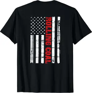 100% Cotton Diesel Rolling Coal Flag T-Shirt Truck Turbo Brothers Mechan