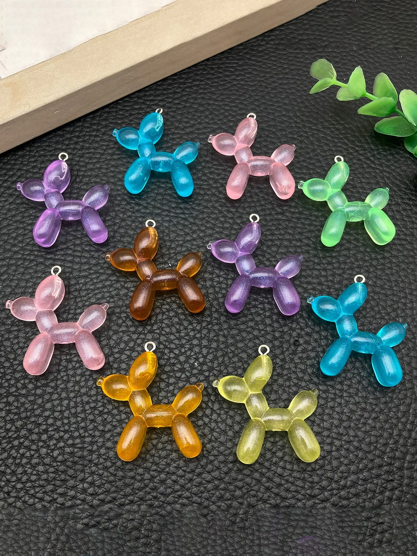 10pcs Mixed Color Resin Balloon Dog Charms, Cute Cartoon Pendants for DIY Jewelry Making, Necklace Earrings Keychain Crafts Diy With Charms