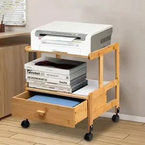 New 2 Tier Mobile Printer Stand Office Storage Shelf Rolling 3D printing equipment
