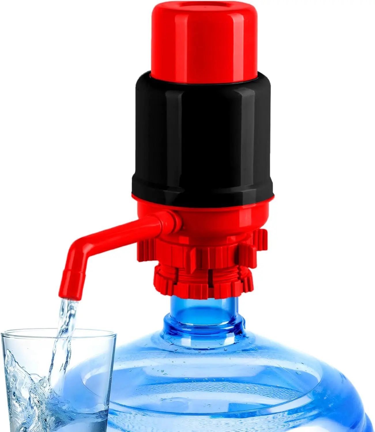 Manual Water Pump for 5 Gallon Bottle  Universal Fit for Crown Top and Screw Top Jugs - Adjustable Tubs, Protective Spout Cap, Cleaning Brush,  -Grade Materials  5 Gallon Water Pump