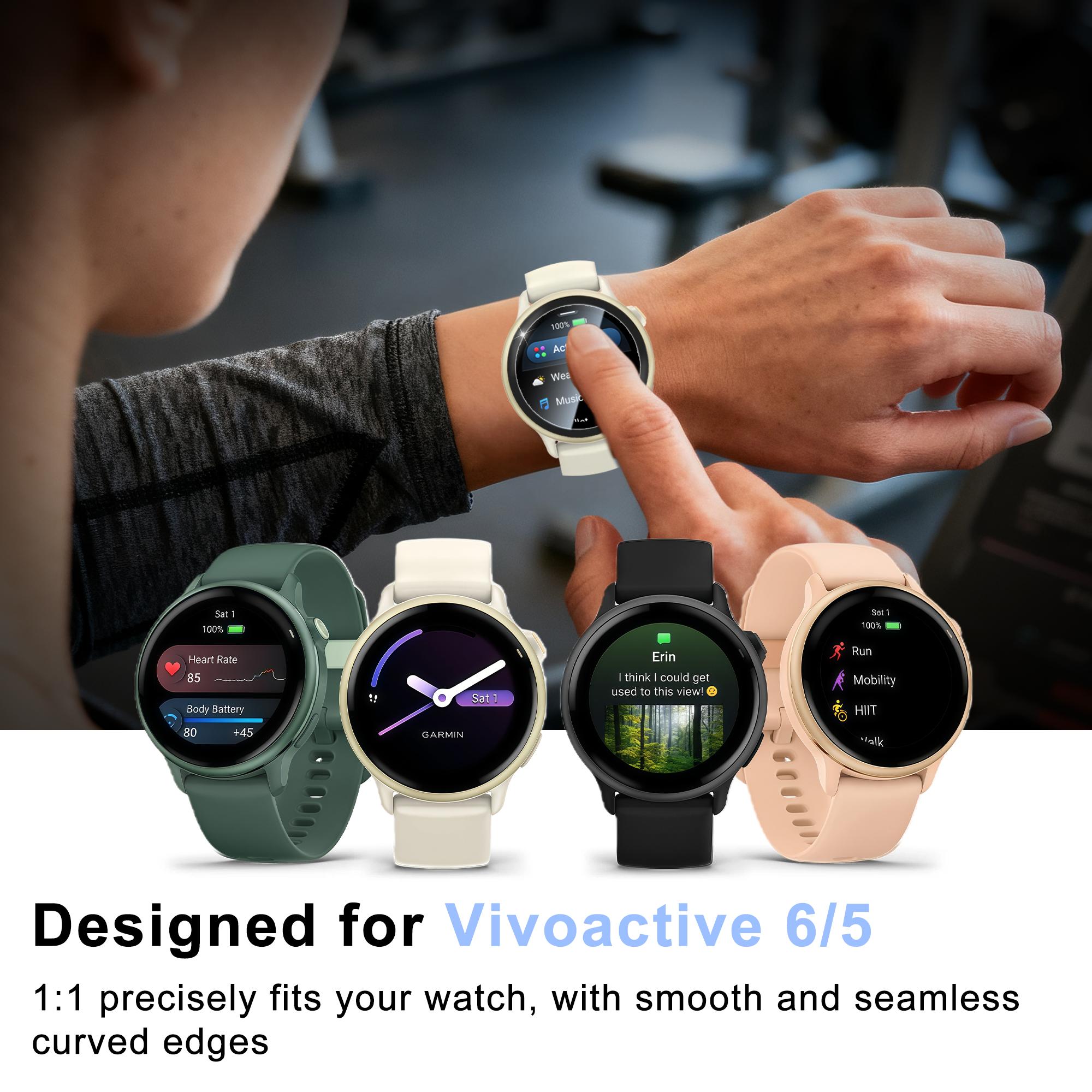 JavoYion 6-Pack Screen Protector for Garmin Vivoactive 6/5, High Clarity Soft Film, Touch Sensitive, Anti Scratch, Bubble Free, Flexible Screen Protector JavoYion 6-Pack Screen Protector for Garmin Vivoactive 6/5, High Clarity Soft Film, Touch Sensitive, Anti Scratch, Bubble Free, Flexible Screen Protector