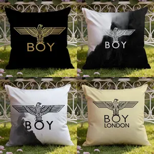 Brand BOY LONDON Cushion Cover Ultra-Soft Reversible Plush Pillow Cover Perfect for Car Rides Sofa Lounging Bedroom Relaxation Heartfelt Gift for Family & Friends