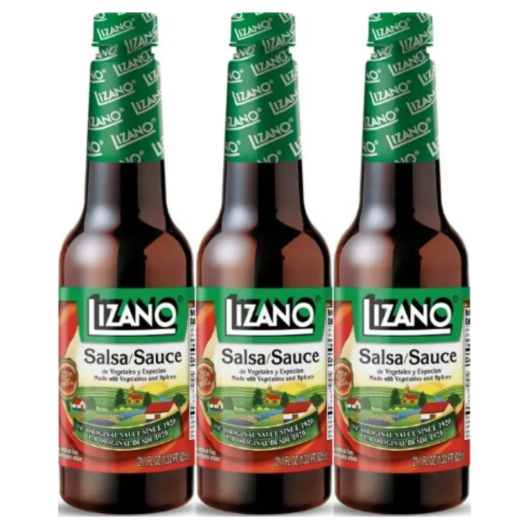 Lizano Original Flavor Cooking Sauce (3-Pack) - 21.1 fl oz Unique Costa Rican Food Sauce with Vegetables, Spices, Garlic, Water, Egg, Cucumber, Molasses for Meals, Dishes