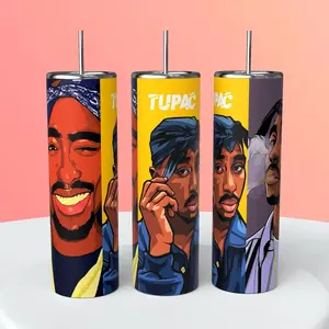Tupac Shakur 20oz tumbler, 2pac, musical talent, rapper, 90s hip hop, Music