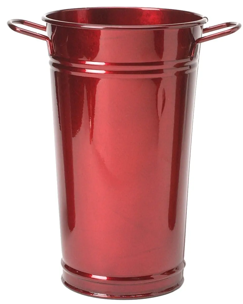 Houston International Trading 8295E GA Enameled Galvanized Vase, Glazed Apple