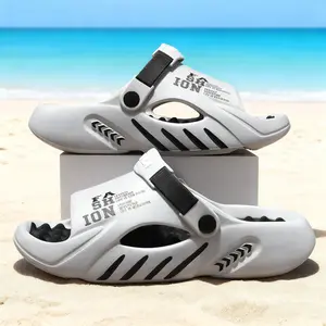 Men's EVA Letter Print Summer Slides Breathable Quick-Dry Lightweight Non-Slip Open-Toe Sandals Ideal for Beach & Outdoor Activities Black with Orange Accents Casual Stylish Durable Walking Shoes Footwear Slippers for Men - Boy, Flipflop