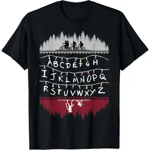 Netflix Stranger Things Alphabet Lights T-Shirt Love Streetwear