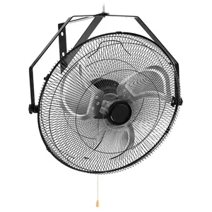 Wall Mount Fan 2000-3400 CFM, 3-Speed High Velocity Wall Fan with 170° Vertical & 70° Horizontal Tilt for Industrial Commercial Warehouse Greenhouse, Black