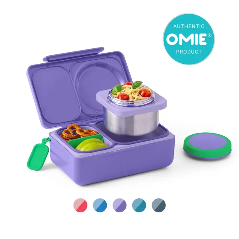 OmieBox® UP Smart Kids' Lunch Box (Ages 9+) - 2-Layer ABS Container, 12 oz Vacuum Insulated Bowl, 18/8 304 Steel Elements, 2-Compartment Fit, 40% More Room, Ice-Pack Cooling, All-Seasons Kitchenware for Packing Lunch for My Kid - TTS