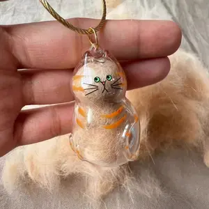 Transparent cat hair storage box charm capsule cat hair storage capsule commemorative collection bag keychain pendant