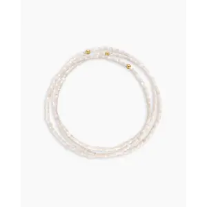 gorjana – Harbor Bracelet Set – 18K Gold-Plated & Mother of Pearl Bracelets – Beachy & Elegant – Summer Jewelry & Gift Idea