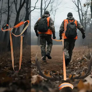 KTINEIC Heavy Duty Deer Drag Rope with Handle & Shoulder Strap – Hawk Cinch Game Drag for Effortless Hunting, Big Game, and Turkey – Lightweight, Reflective, Fits in Any Pack