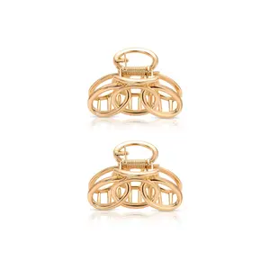 Ettika Keep It Simple Gold Hair Clip Set - Unisex Zinc & Steel Clips, 2" x 1" x 1.3", Simple Design, Compact & Versatile, 3-Pack