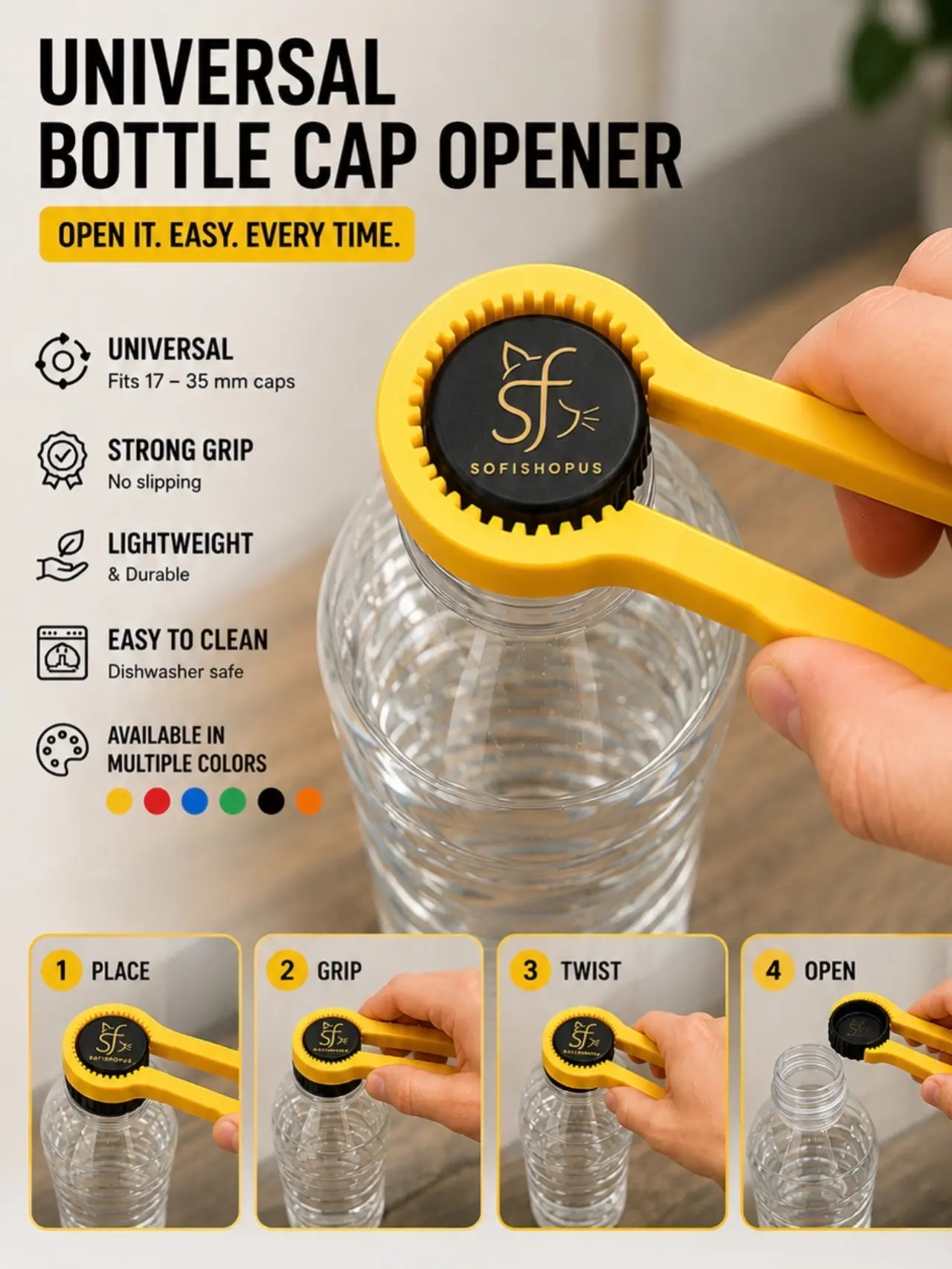 Bottle Cap Opener 3D printed Kitchen supply