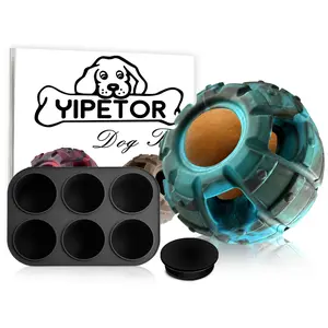 YIPETOR Dog Interactive Chew Toy | Food-Grade Rubber with Built-in Ice Cube Tray, DIY Popsicle Dog Treats, Enhanced Treat-Dispensing & Slow-Feeding, Mentally Stimulating & Boredom-Busting, Dishwasher Safe & Reusable