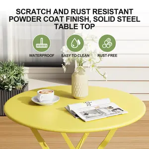 Space-Saving 3-Piece Collapsible Bistro Patio Set - Select Frame Table & Chairs - Outdoor Furniture for Garden, Balcony, or Porch - Green or Black