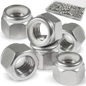 110 Pack 1/4"-20 Inch Lock Nuts,304 (A2-70) Stainless Steel Nylon Insert Locknuts,Standard Inch Thread Nylock Nuts