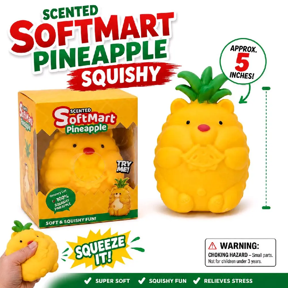 Large Pineapple Squishy Toy - Soft Stress Relief Sensory Toy