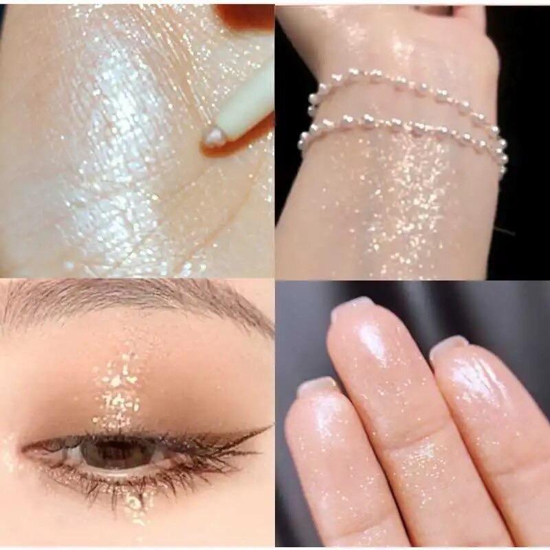 Glitter Eyeshadow Pen Pearlescent Matte Diamond Eyeliner Pen Waterproof Highlight Brighten Silkworm Makeup Pencil Shiny Eyelids Lipliner Flawless Silky Cosmetic Shimmer