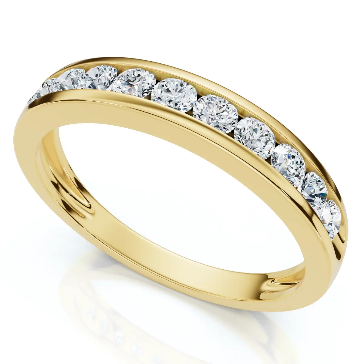 1/2 cttw Diamond Channel Set Wedding Ring 10k Yellow Gold