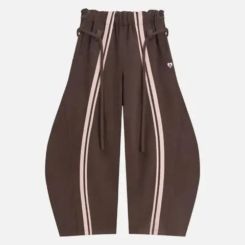 Aelfric Eden Cotton Y2K Stripe Unisex Elastic Waist Baggy Lantern Wide Leg Pants, 2025 Trend Basic Bottoms, Back to School Outfits