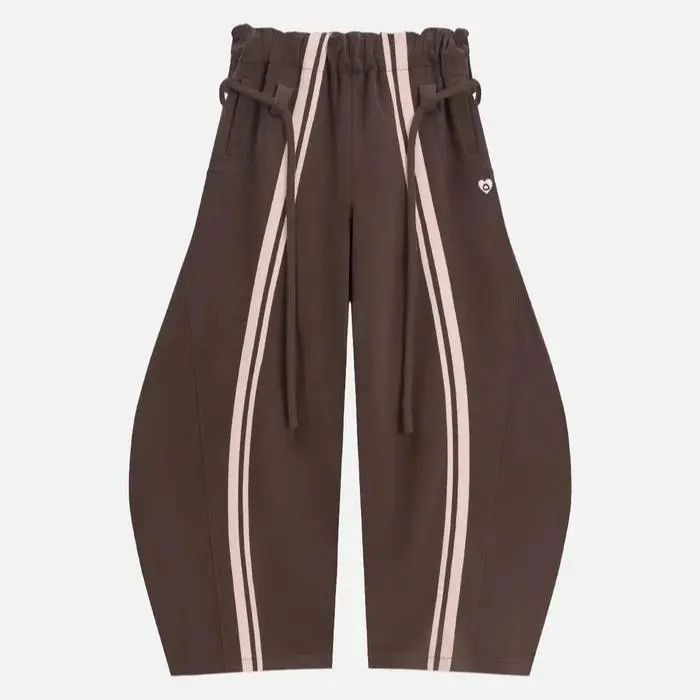 Aelfric Eden Cotton Y2K Stripe Unisex Elastic Waist Baggy Lantern Wide Leg Pants, 2025 Trend Basic Bottoms, Back to School Outfits