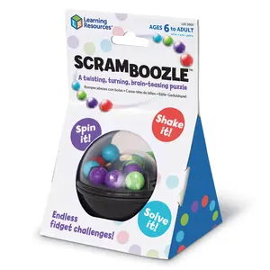 Learning Resources Scramboozle Puzzle Ball - 3D Brain Teasers and Puzzle Games for Kids and Adults, Puzzle Sort Ball Game, Fidget Toys, Travel Games for Ages 6+