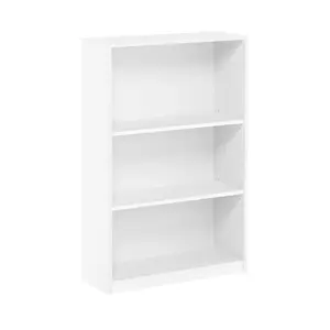 JAYA Bookcase, 3-Tier Adjustable Bookcase, 9.5 x 24.5 x 40.3, for Living Room Bedroom Home Office, White