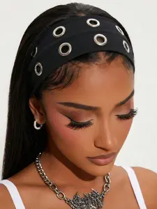 1PC Fashionable Punk Headband Gothic Style Soft Non-Slip Elastic Hollow Beach Headband Yoga Sports Headband Daily Casual Headband