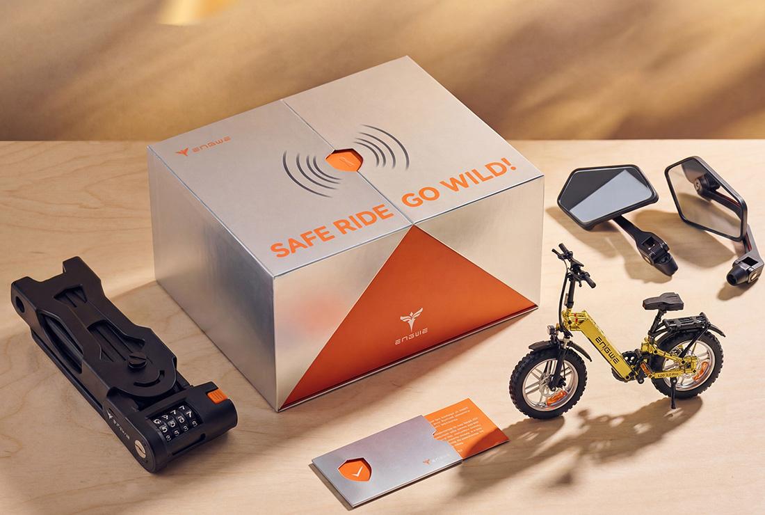 ENGWE 12th Anniversary Gift Set | 360° Aluminum Alloy Rearview Mirror + Folding Anti-Theft Lock | E-Bike Safety 2.