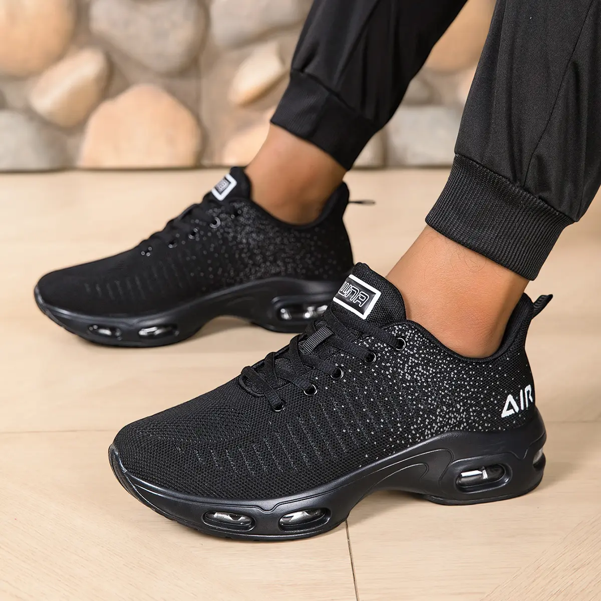 Men's Low Top Running Sneakers - Breathable, Cushioning, Grippy, Gym-to-Street Casual Trainers with Fabric Upper, Lightweight, Shock Absorption, Soft Cushion Support, Non-Slip Rubber Sole for Daily & Outdoor Activities, Breathable Casual Trainers