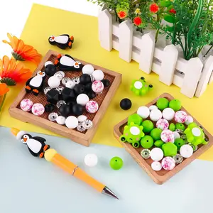 3D Penguin & Frog Beads Set, 38pcs/set DIY Beading Kit, DIY Jewelry Making Supplies for Bracelet Necklace Earrings, DIY Accessories
