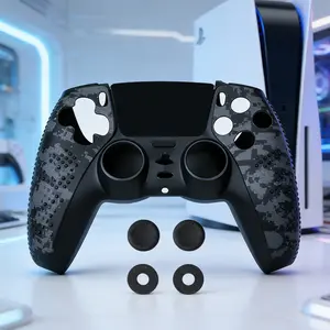 Controller Skin Shell for PS5 Controller Silicone Cover Case Rubber Thumb Grip Gaps Touch Pad Sticker Sponge For PS5 Fit In Dock