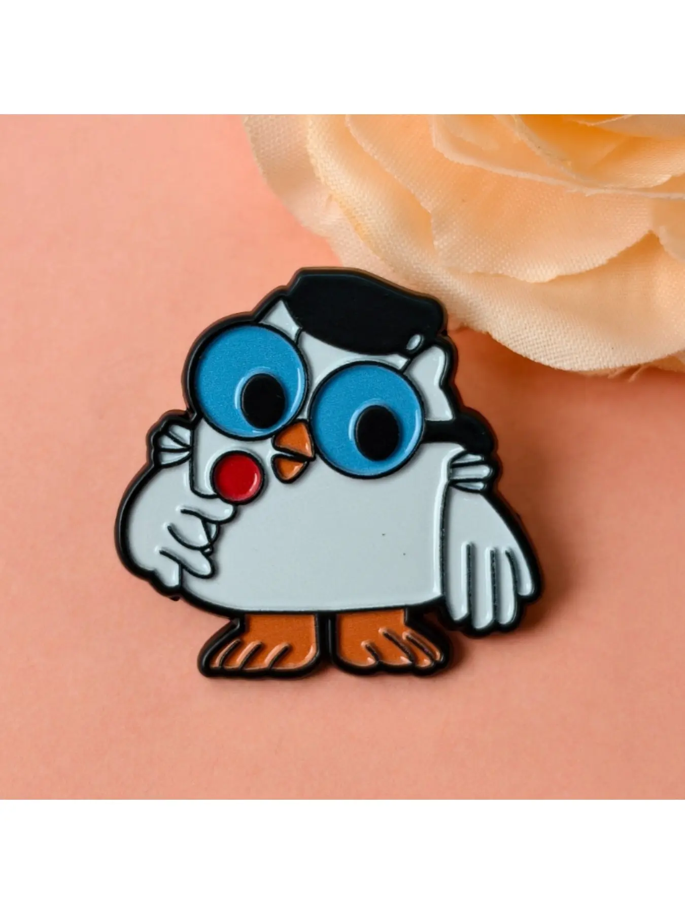Cute Mr. Owl Enamel Pin Lapel Pins Charming Cartoon Lapel Badge Ideal Accessory for Jackets, Backpacks Candy Lover Gifts Lapel Brooch