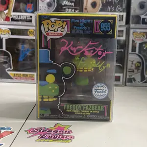 Funko Pop! FNAF Autographed Blacklight Freddy Fazbear 955 Signed By Kevin Foster