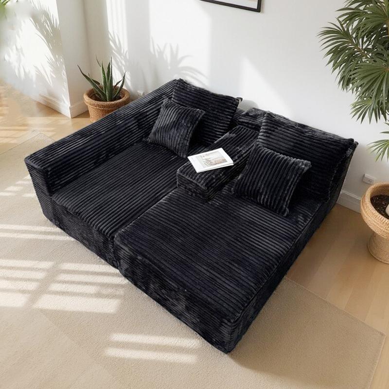 【2 Packages Shipping】105.9" L-Shaped Boneless Sectional Cloud Couch Corduroy Velvet Modular with Chaise No Assembly Required Sofa Living room furniture 【2 Packages Shipping】105.9" L-Shaped Boneless Sectional Cloud Couch Corduroy Velvet Modular with Chaise No Assembly Required Sofa Living room furniture