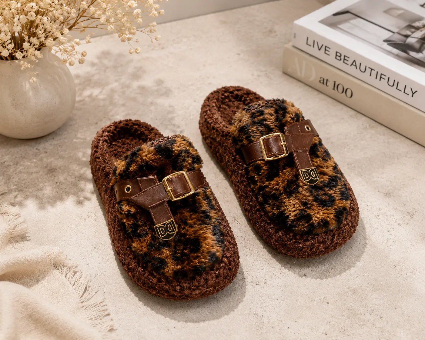 Cheetah Print Slippers