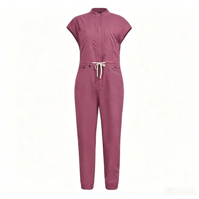Women's Jumpsuit with Sleeves, 8 Functional Pockets - Womenswear Overalls for Healthcare Use