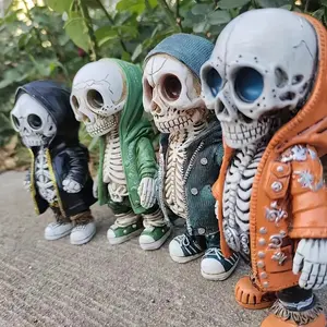 Spooky Halloween Skeleton Dolls, 2pcs Home Decor Sculptures, Perfect for Atmosphere Decoration & Ornament, Ideal for Halloween Celebrations, Figurines
