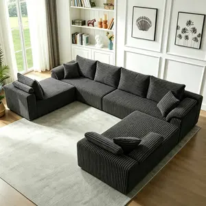 【4 Packages Shipping 】Oversized U-Shaped 8-Seater Boneless Cloud Sofa | Modular Sectional Couch with Chaise Lounges, 4-in-1 Flexible Combination, Ultra Deep Seat, No Assembly Needed, Perfect for Large Living Rooms & Family Movie Nights #SummerVibes tiktok