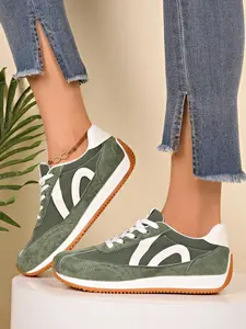 2026 Spring New Olive Retro Trainer Shoes for Women, Versatile Thick Sole Agony Shoes, Lightweight Soft Bottom Casual Sports Shoes