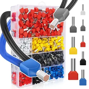 1Set Double Wire Ferrule Kit 8-22 AWG, 750Pcs Dual Bootlace Ferrule Kit Wire Ferrules Twin Ferrules Connectors Wire Terminal Connector, Insulated Cord Pin End Terminal Great Assortment Ferrules Kit - Home Improvement.