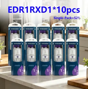 【ORIGINAL GENUINE】10PCS EDR1RXD1 Refrigerator Water Filter Compatible with Whirlpool W10295370A Everydrop Filter 1, EDR1RXD1B, W10295370, WHR1RXD1, KAD1RXD1, P4RFKB2, P8RFWB2L, 46-9930, 46-9081