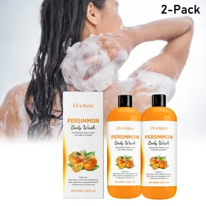 2-Pack Persimmon Body Wash for Body Odor Control – Purifying Deodorizing Soap for Eliminating Odor – Underarms, Intimate Inner Thigh, Bikini Area, Smelly Feet – Natural Deodorant Soap, Kids Safe