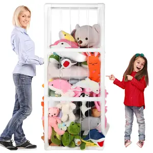 Extra-Large Stuffed Animal Zoo Storage, Thicker Tube Holder – Snap Design, Furniture-Grade ABS Design for Playroom/Nursery, Ideal Kids' Birthday Gift! (Two-Storey)