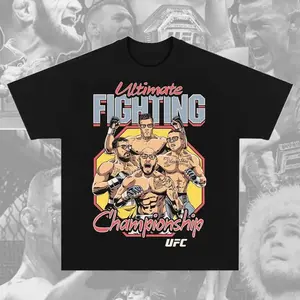 UFC Octagon Data Science T-Shirt Ultimate Fighting Championship Graphic Tee for UFC & Sports Fans Short Sleeve Crew Neck Retro Soft Cotton MMA Shirt Perfect Gift for UFC Fans MMA Fans American Made Fightwear