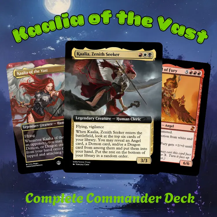 mtg best enchantress cards Kaalia of the Vast ELITE Angels Demons Dragons Magic MTG Custom Comman –  CommanderComplete main image 1